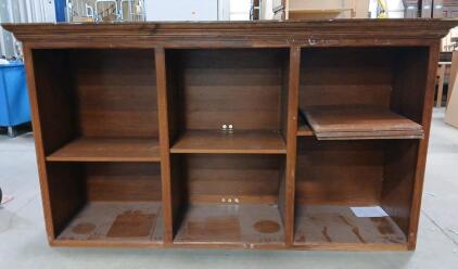 (1) Wood Entertainment/ Book Case -90"L x24"W x50"H