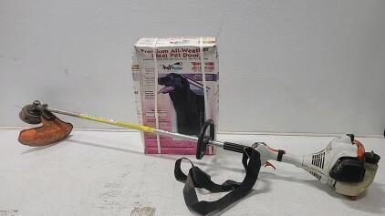 (1) Stihl FS 55R Gas String Trimmer, 27.2cc, Loop Handle, Straight Shaft (1) Doggy Door