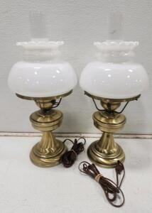 (2) Gone-with-the-Wind Style Hurricane Table Lamp