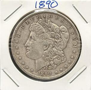 1890 Morgan Dollar Coin, USA, Silver, Designed by George T. Morgan