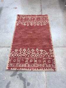 Kaleen Terracotta Tapestry Rug, 3'x5', Wool, India, Serial No. 2423070