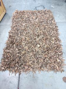 Brown/Beige Shag Rug, Approx. 5'x7', Synthetic Fiber