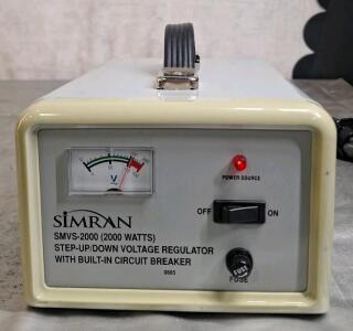 (1) SIMRAN SMVS-2000 Watt Step Up/Down Voltage Regulator 120/220 Volt.
