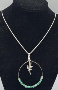 Turquoise & Fairy Pendant & .925 Silver Necklace