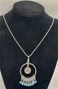 Turquoise Stoned Pendant & .925 Necklace