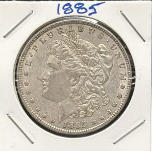 1885 Morgan Dollar Coin, United States, Philadelphia Mint, Silver