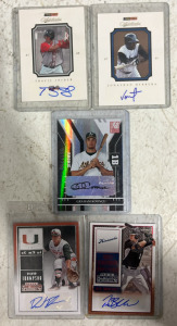 (2) Autographed Tri-Star Autographed Cards (1) 2004 Athletics Graham Autographed Card (2) Autographed Panini Contender Baseball Cards