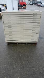 Metal Flat File Cabinet 53.25"x41"x40.5"