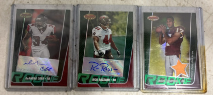 (1) 2005 Signed Atlanta Falcons DeAndra Cobb RB Card (1) 2005 Signed Tampa Buccaneers Rick Razzano RB Card (1) 2005 Signed Washington Redskins Jason Campbell QB Card