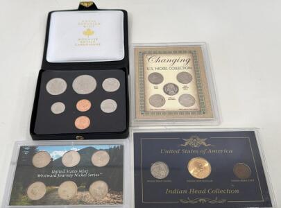 3 U.S. Coin Collectors Sets ,1 Royal Canadian Mint Coin Set