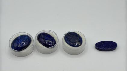 Rey Beautiful Lapis Lazuli Gemstone Lot (1) 57.4ct. (1) 52.9ct.(1)33.15ct.(1)37.45ct.