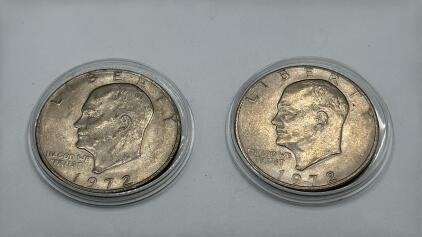 (2) 1972 U.S. Eisenhower Dollar Coins