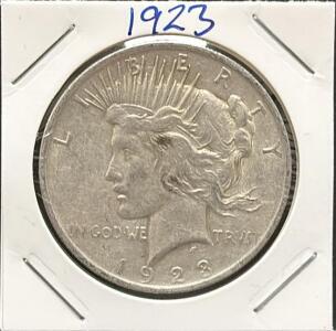 1923 United States Peace Dollar Coin, Silver Composition