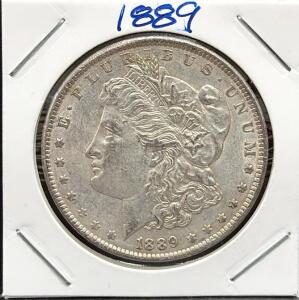 1889 Morgan Silver Dollar, Philadelphia Mint, 90% Silver