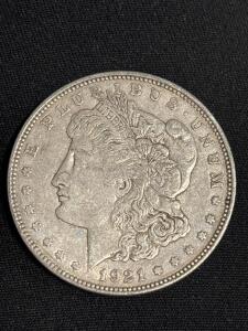 1921- D Morgan Silver Dollar Coin