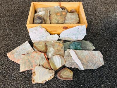 Bulk Lot of Natural Polished Pre-Formed Stones- Mixed Specimen Slabs