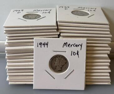 (40) Mercury Dimes Minted From 1916-1945