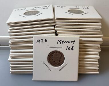 (40) Mercury Dimes Minted From 1916-1945