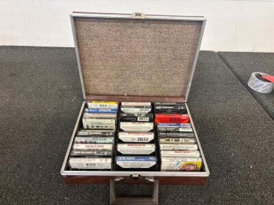 (29) Cassette Tapes Collection With Case including George Strait Kenny Rogers Willie Nelson And More