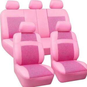 Jingsen Leather Car Seat Cover Set (Pink)