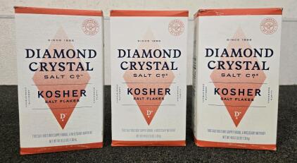(3) Boxes of Diamond Crystal Kosher Salt Flakes