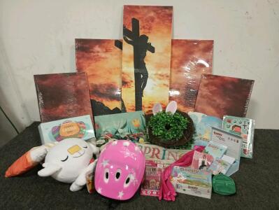 Jesus 5 Piece Wall Hanging, Pink Girls Bicycle Helmet, Easter Decor, Games And Toys