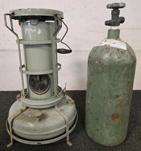 Vintage Aladdin Blue Flame Kerosene Heater & Cas Cylinder