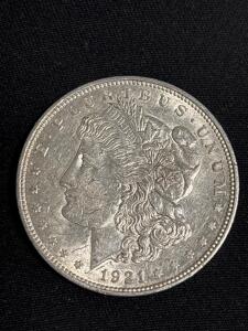1921- D Morgan Silver Dollar Coin