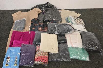 Assorted Size And Style Womans Clothing- Blouses, Dresses, And More