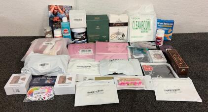BRAND NEW PRODUCTS!! Including (1) Container Of Yumious Liposomal Bovine Colostrum Powder, TMW Essential Longevity Liposomal Liquid Supplement, (1) Apple Barrel Acrylic Paint, And More!!