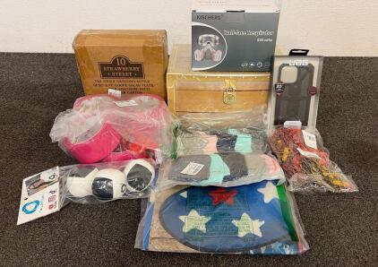 BRAND NEW PRODUCTS!! Including (1) Girls Mermaid Gift Set, (1) Kischers Half-Face Respirator, (1) 10 Strawberry Street Simply White 7.5" Coupe Salad Plate, And More!!