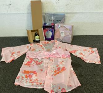 ALL NEW!!! Blisslight Nebula Cloud SkyLite, Sympathy Gift Basket for Women, Lemongrass Essential Oil, Kimono Robe Lingere, 24&rdquo; Black Towel Bar And Space Station Backdrop