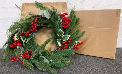 (2) Brand New Light Up Christmas Wreaths/Garlands