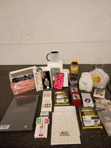 (1) Apple Watch Series 9 (5)Phone Cases (2) Bottles Melatonin (1) Bottle D3 (1) Feminine Form Vase (1) Set Hockey Croc Charms (48) Pride Flag Pins Miscellaneous Toy Cars