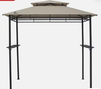 Palm Springs Outdoor Deluxe 8FT Double-Tier Barbecue Canopy / BBQ Grill Tent Beige New In Box