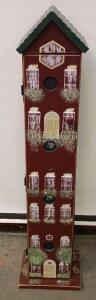 Decorative Wooden Painted Birdhouse CD/DVD Tower 43"x8"x8"