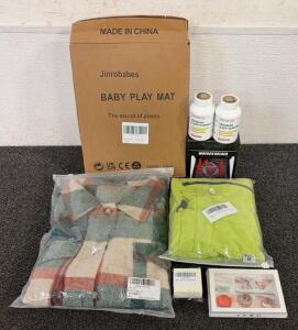 BRAND NEW PRODUCTS!! Including (1) Benew Baby Play Mat 50&rdquo;X 5&rdquo;, (1) Lovelonglong Warm Dog Coat, Windproof Dog Jacket, (1) 40PCS Premium Upright Wrench Storage, And More!!