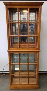 Wooden Curio Cabinet With a Glass Front And 5 Glass Shelves 72"x28"x13"