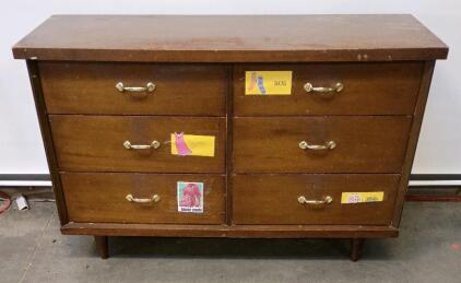 Mid-Century Modern Six-Drawer Low Dresser. 31"x50"x18"