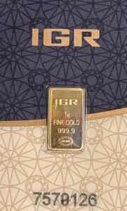 1G IGR .999.9 Fine Gold