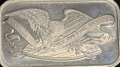 SilverTowne 1oz Retro Eagle .999 Fine Silver Bar