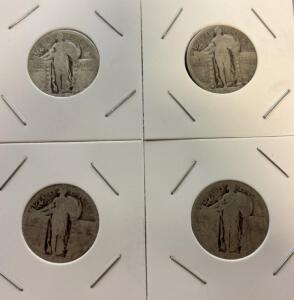 (4) Standing Liberty Quarter Dollar - 90% Silver