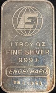 Engelhard 1oz .999 Fine Silver Bar