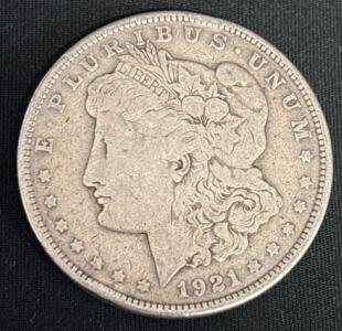 1921 Morgan Silver Dollar Coin
