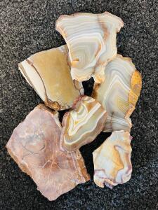 Bulk Lot of Natural Polished Pre-Formed Stones- Mixed Specimen Slabs