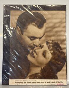 1935 Rotogravure Charles Boyer Claudette Colbert Movie Actor From The Film &ldquo;Private Worlds&rdquo; 9.75 x 13