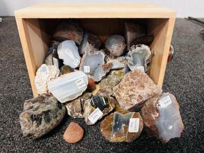 Bulk Lot of Natural Polished Pre-Formed Stones- Agates From Mexico and Thunder Eggs