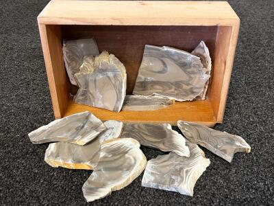 Bulk Lot of Natural Polished Pre-Formed Stone Slabs- Polish Flint Cabochons