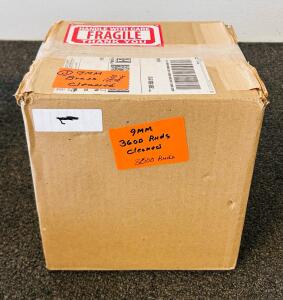 (3600) Count Cleaned 9mm Brass Casings
