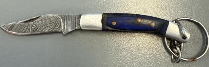 Handmade Damascus Pocket Knife/Keychain